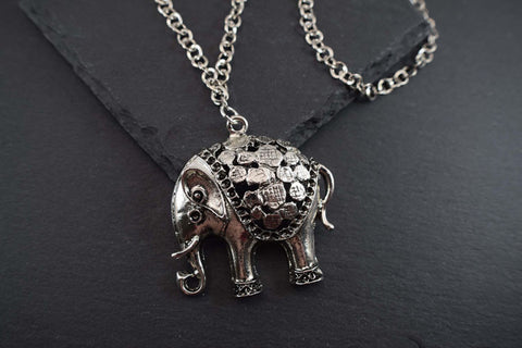 Platinum Spots Elephant Necklace