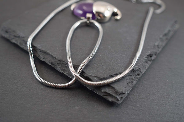 Purple Stone Elephant Necklace