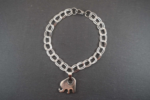 Stainless Steel Elephant Charm Bracelet