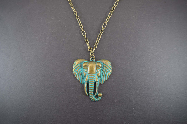 Bronze Safari Elephant Necklace
