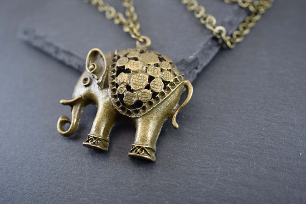 Bronze Spots Elephant Necklace