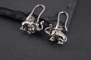 Solid Brass Elephant Earrings