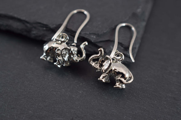 Solid Brass Elephant Earrings