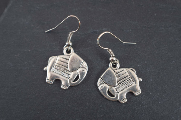 Egyptian Elephant Dangle Earrings