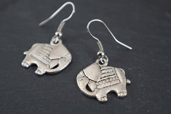 Egyptian Elephant Dangle Earrings